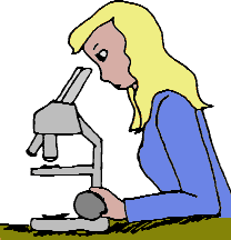 woman looking in microscope