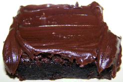 chocolate brownie with icing